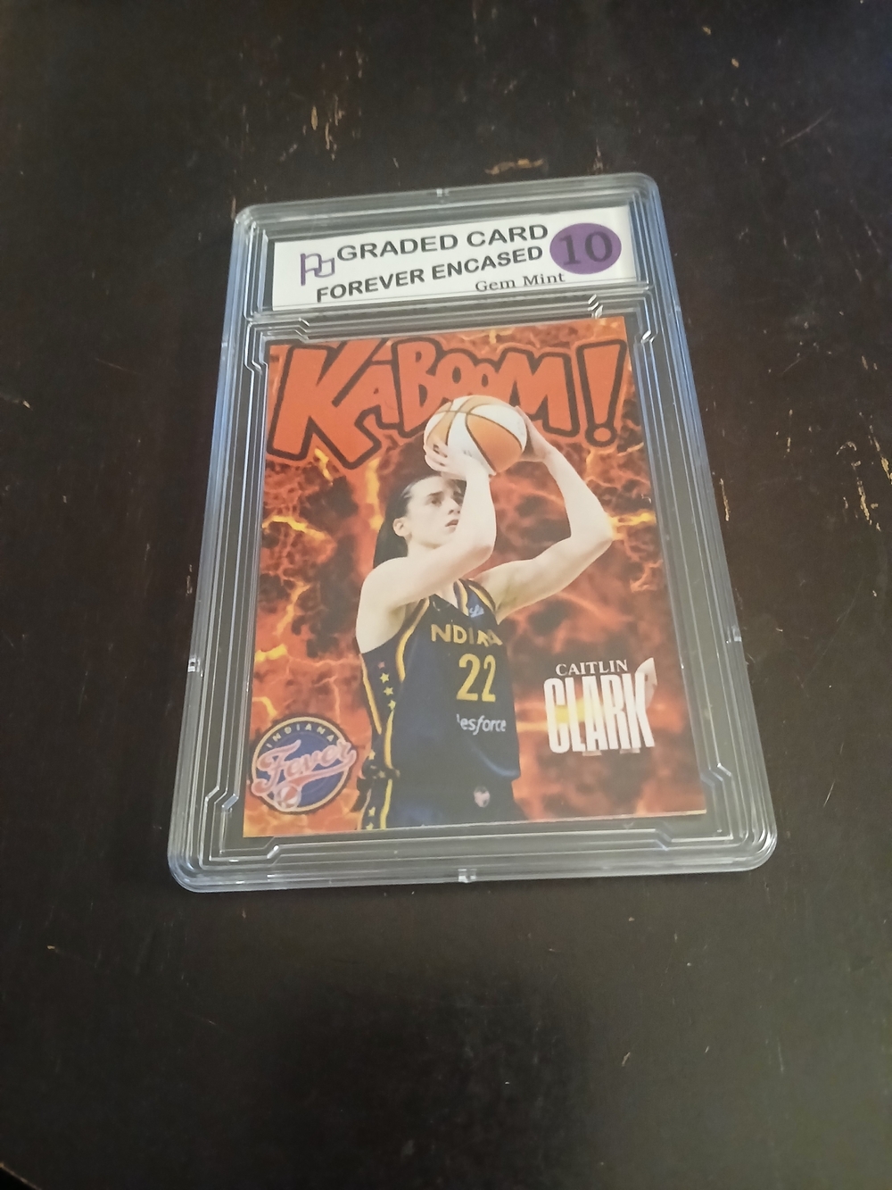 Caitlin Clark Rookie "Kaboom!" Graded Basketball Card - Orange/Black custom